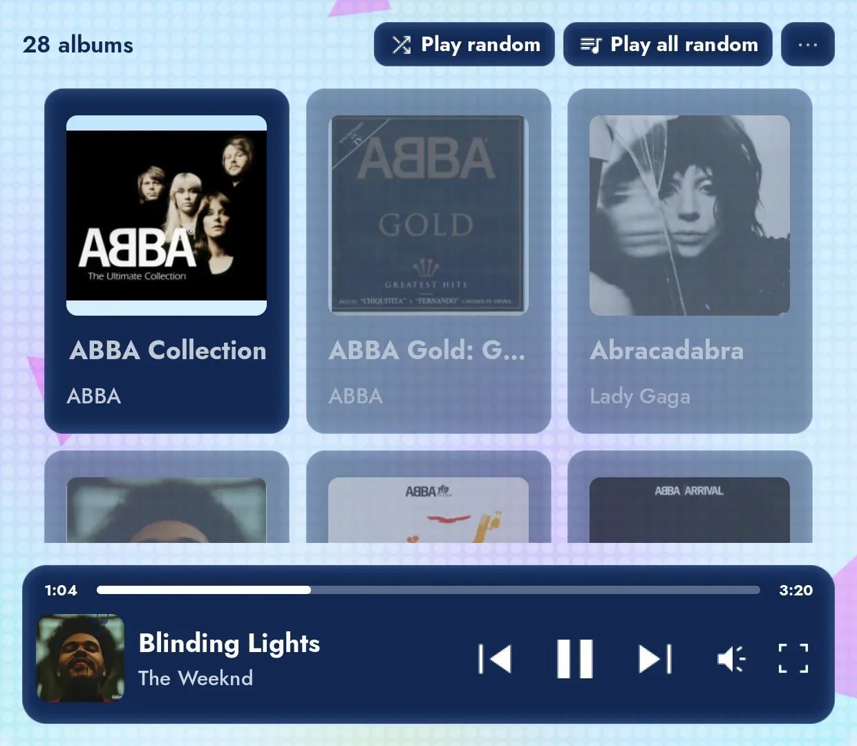 Nari on the AYN Thor's bottom screen: Your albums