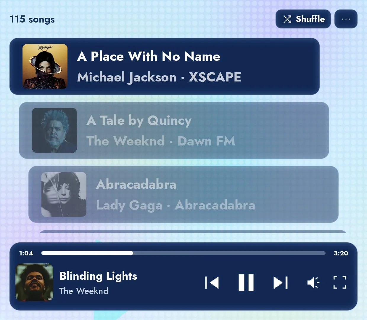Nari on the AYN Thor's bottom screen: All your songs